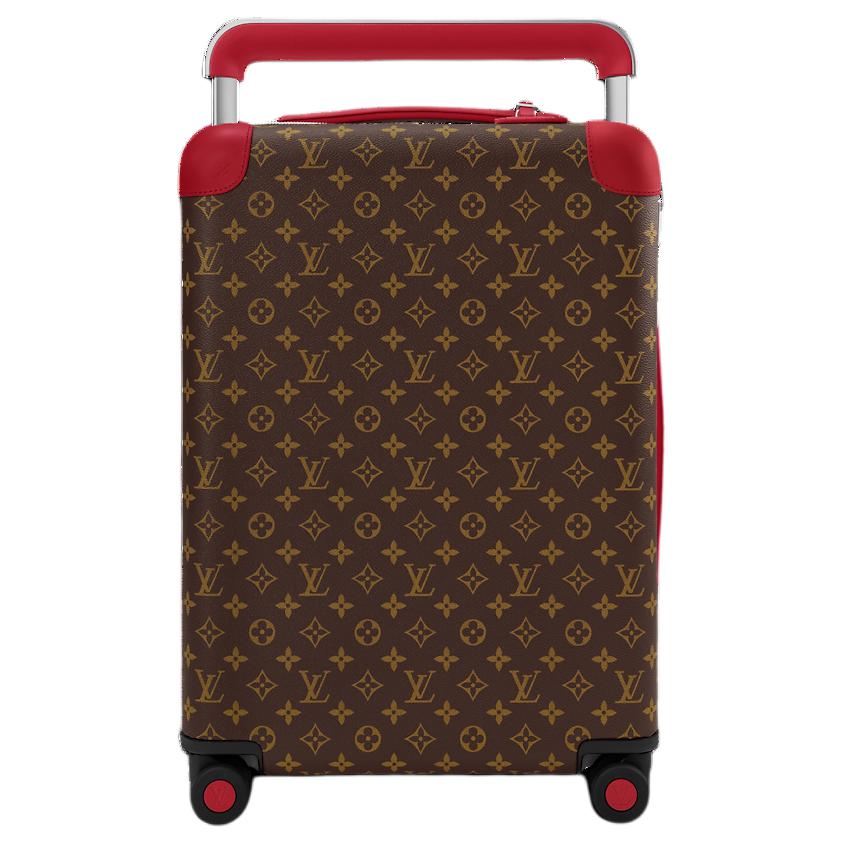 LOUIS VUITTON Horizon Coated Canvas With Cow Leather Trim Suitcase Luggage Unisex Deep Red & Brown