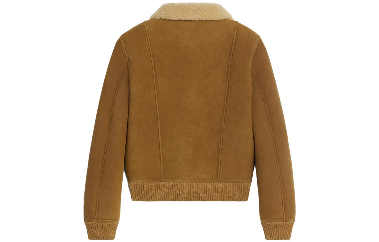 CELINE FW23 Leather Jackets Coats Women's Brown