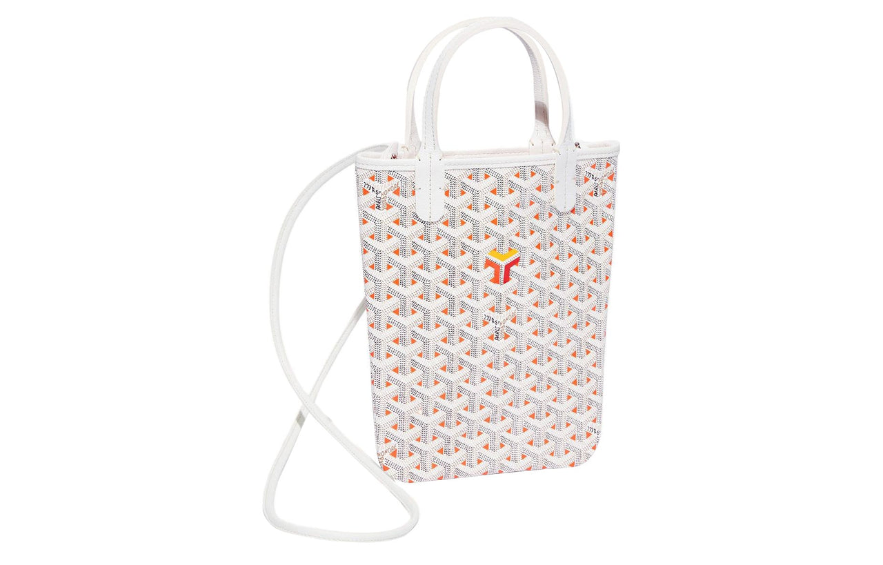 GOYARD Poitiers Canvas With Leather Tote Bag Shopping Bag Shoulder Bag Handbag Women's Orange