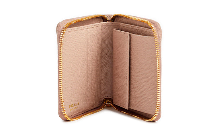 PRADA Calfskin Wallet Women's Pink
