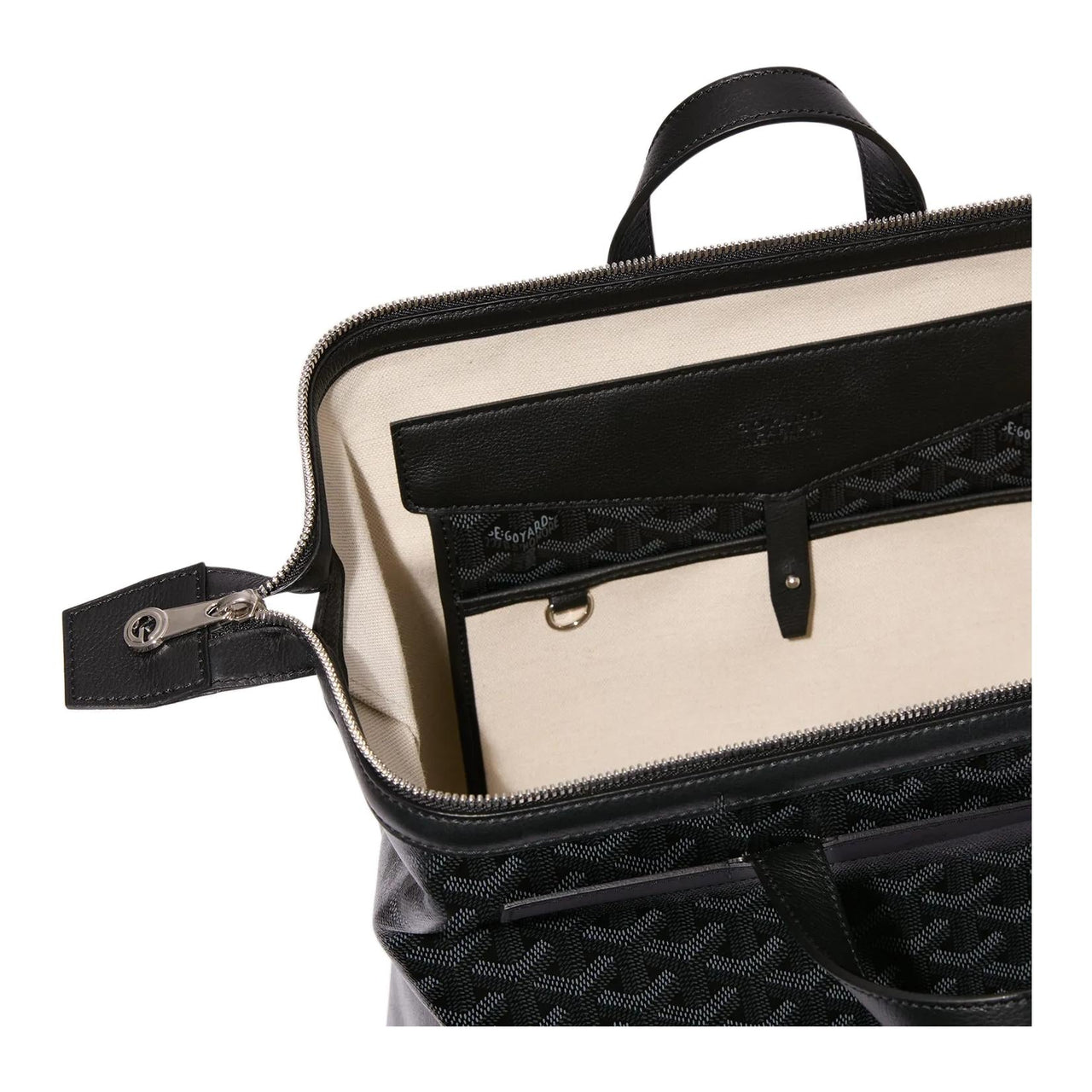 GOYARD Cisalpin Canvas With Calfskin Backpack Unisex Pitch Black