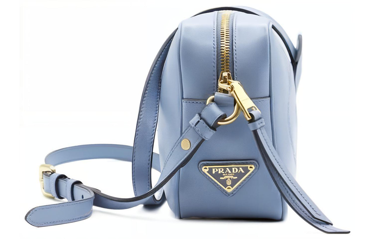 PRADA Calfskin Crossbody Bag Women's Blue