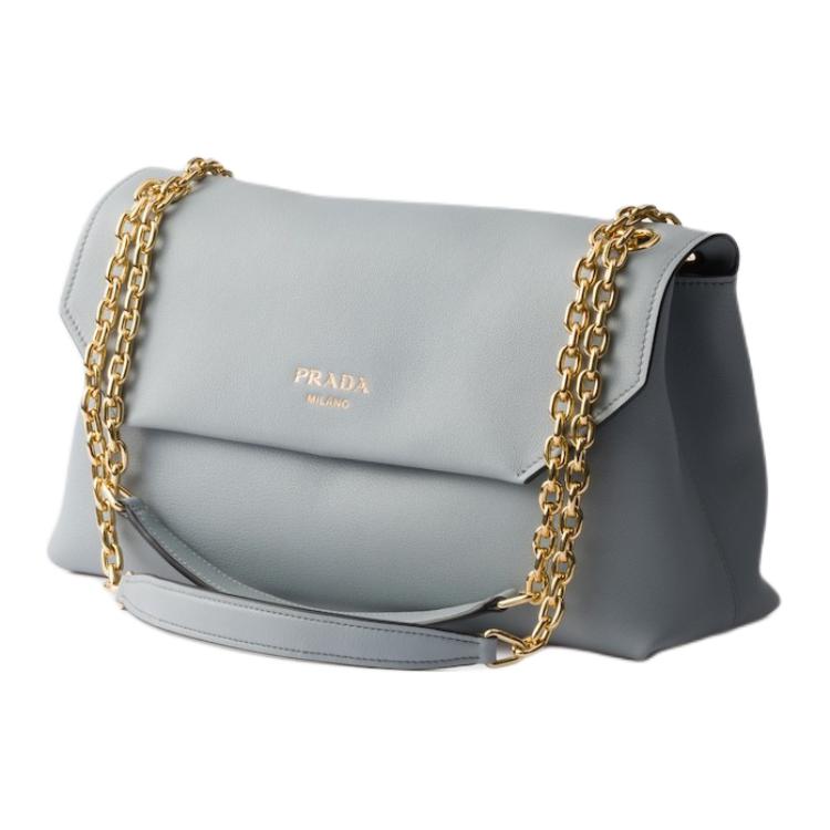 PRADA Calfskin Crossbody Bag, Shoulder Bag Medium Size Women's Ivory