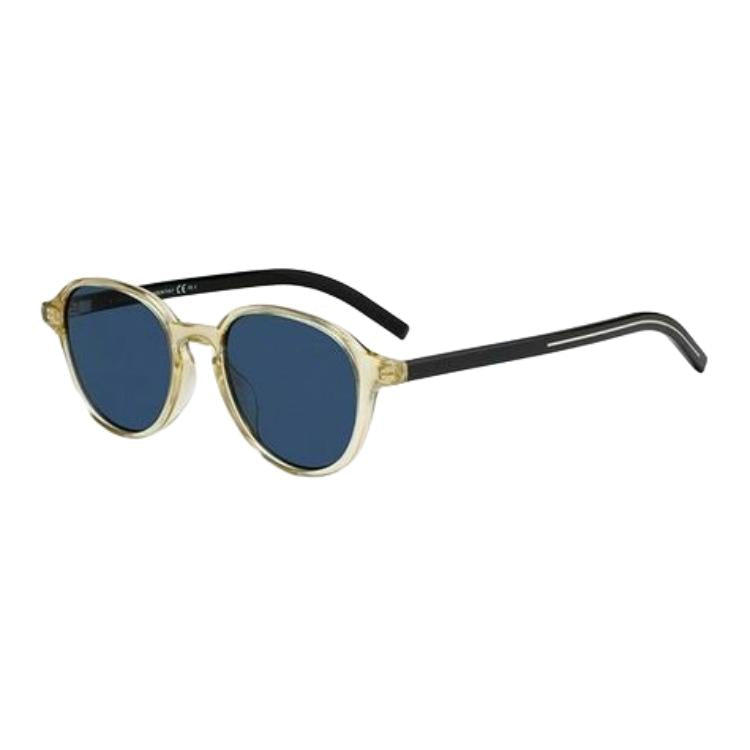 DIOR Metal Plastic Acetate Round Sunglasses Men's Yellow