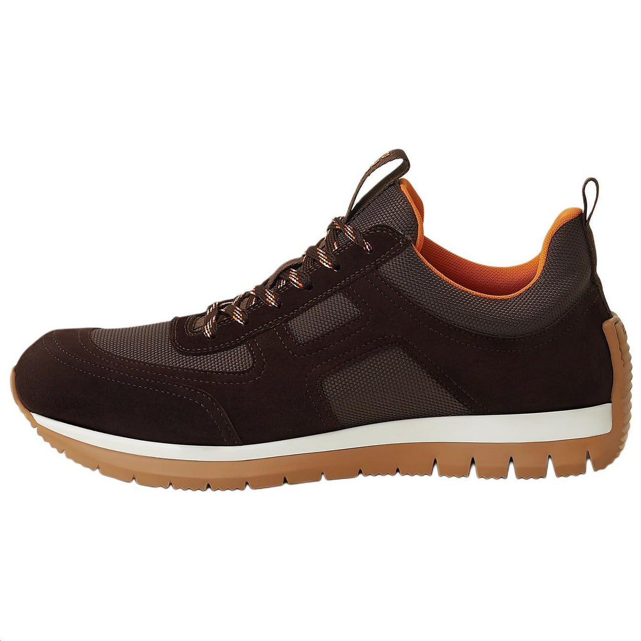 HERMES Jimmy Low Top Casual Shoes Men's Ebony Brown