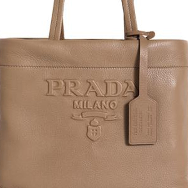 PRADA Deerskin One Shoulder Handbags Women's Light Brown