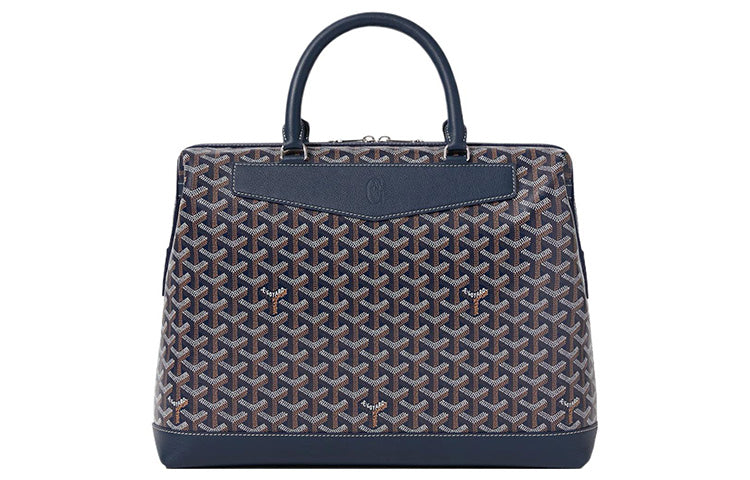 GOYARD Canvas With Leather Laptop Bags Briefcases Handbag Unisex Marine Blue