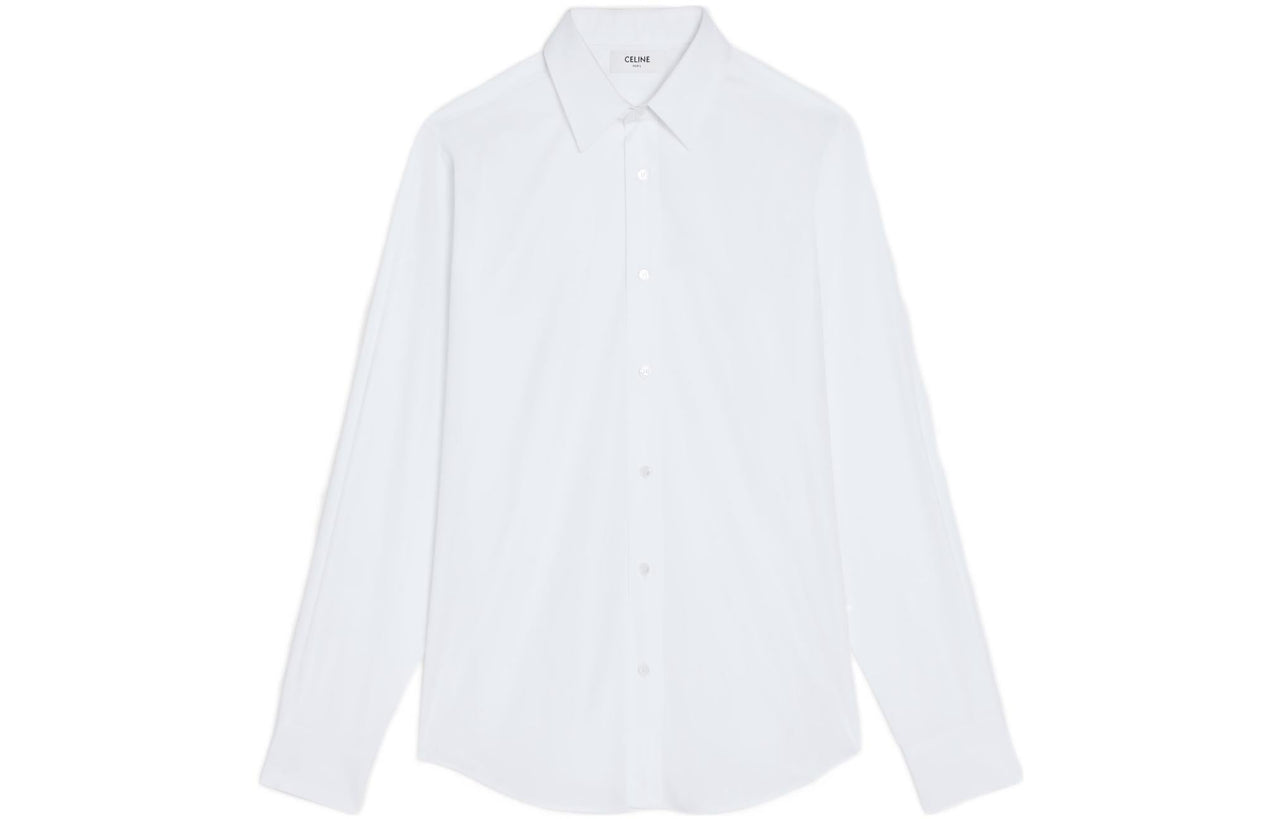 CELINE Drugstore Collar And Edge Stitching In Cotton Poplin Loose Shirt