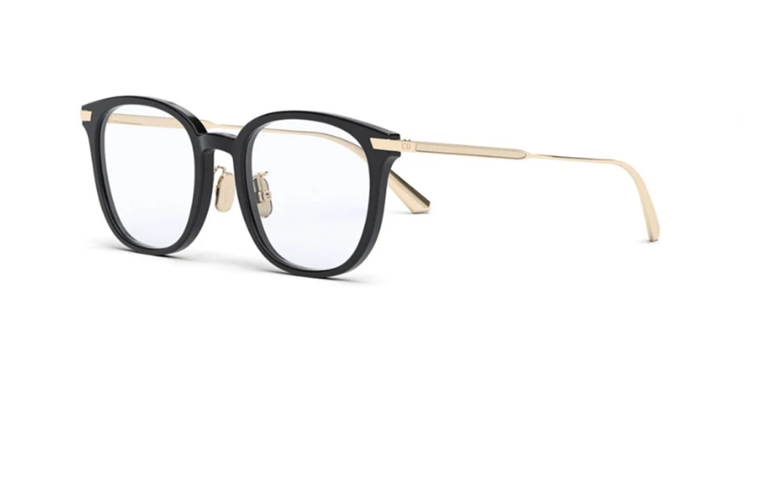 DIOR Acetate Metal Round Eyeglass Frames Women's Black