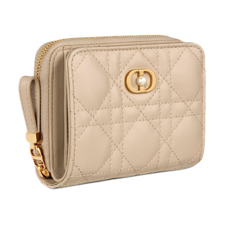 DIOR Jolie Lambskin Wallet Women's Beige
