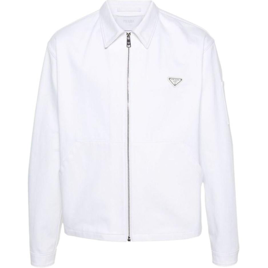 PRADA Enamel-triangle Denim Jacket