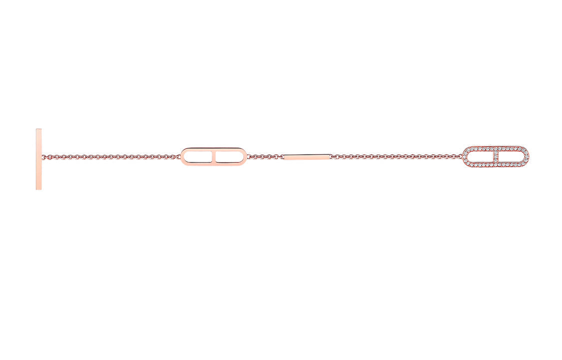 HERMES 18K Rose Gold Rhinestone-Embellished Bracelets Women's