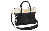 LOUIS VUITTON On My Side Shearling Patchwork Cow Leather Shoulder Bag Crossbody Bag Handbag Small Size Women's Black