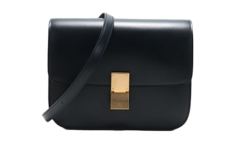 CELINE Classic Bo Cow Leather Cor Block Bag Crossbody Bag Shoulder Bag Medium Size Women's Dark Marine