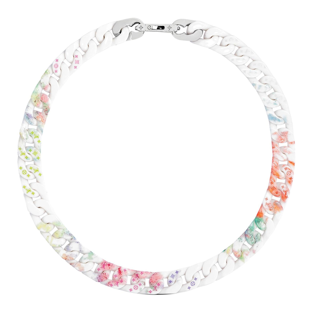 LOUIS VUITTON Ceramic Pink Lacquer Necklaces Men's Multicolor