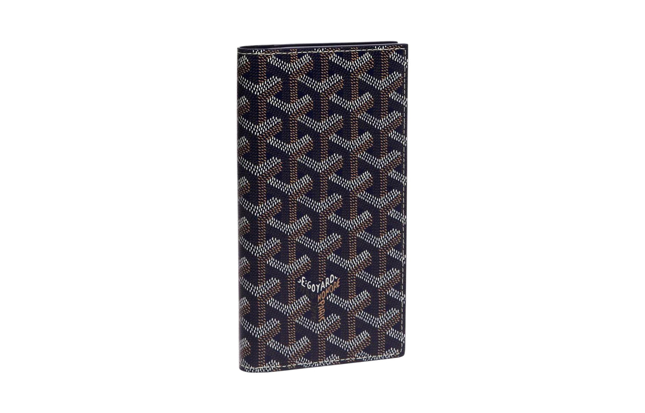 GOYARD SAINT-ROCH Canvas With Leather Dog's Teeth Wallet Unisex Marine Blue