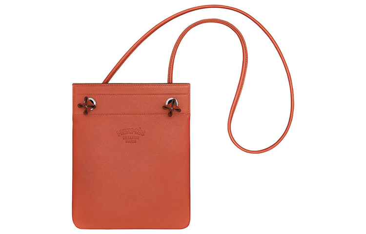 HERMES Aline Cheri Calfskin Shoulder Bag Crossbody Bag Mini Women's R1 Terre Battue Red Clay