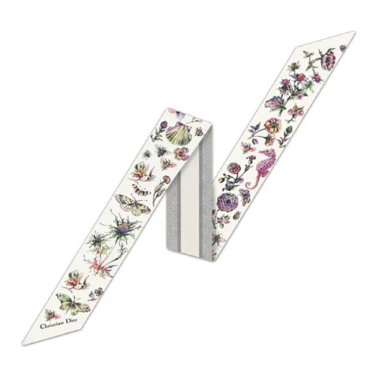 DIOR Mulberry Silk Scarves Women's Gray