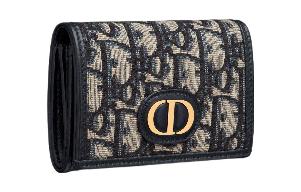 DIOR 30 Montaigne Jacquard Wallet Women's Blue