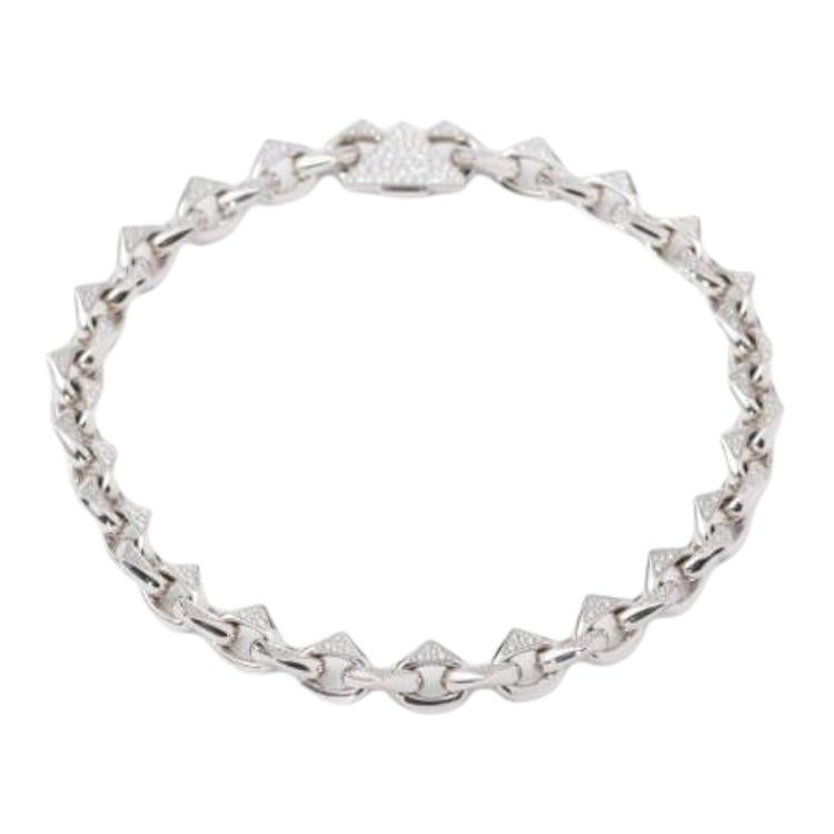 PRADA Diamond Necklaces Men's White