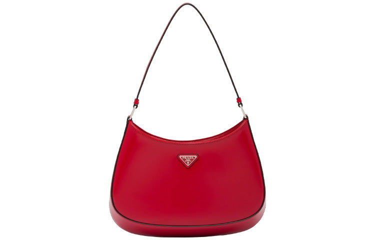 PRADA Cleo Leather Portable Crossbody Bag Shoulder Bag Women's Scarlet