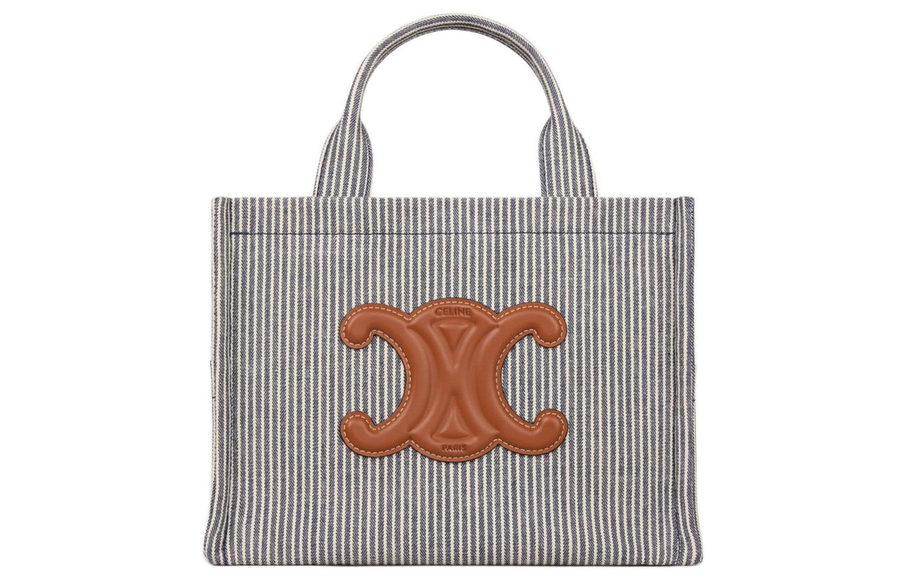 CELINE Cabas Thais Fabric Shoulder Bag, Crossbody Bag, Handbag Trumpets Women's Marine Blue