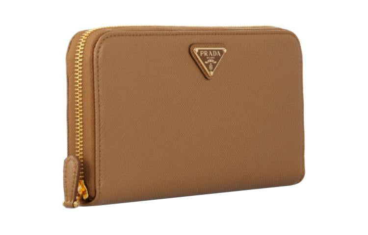 PRADA Calfskin Wallet Women's Brown