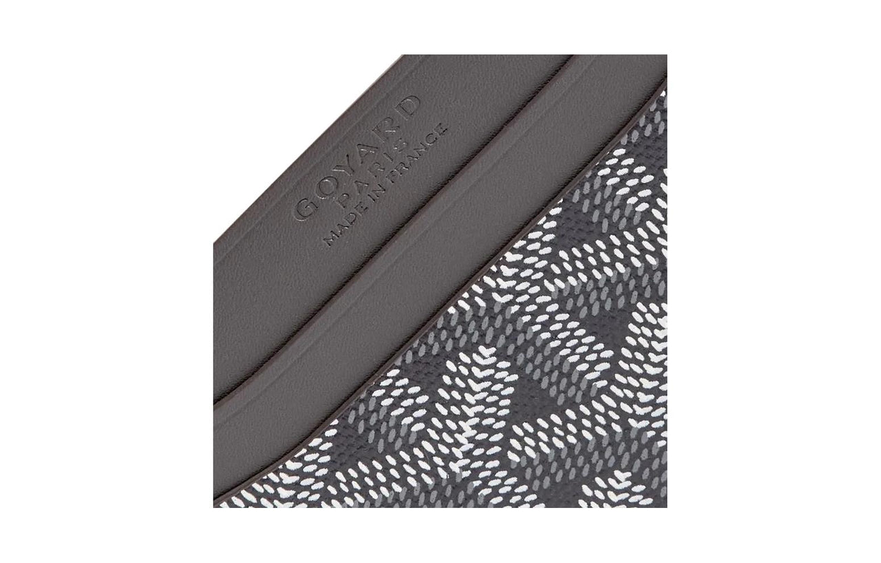 GOYARD Saint-Sulpice Canvas With Calfskin Card Clip Card Holder Unisex Gray Patchwork Gray Pink Heart