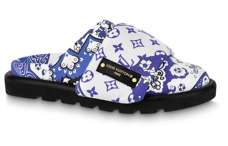 LOUIS VUITTON Pillow Closed Toe Slippers Women's White Blue
