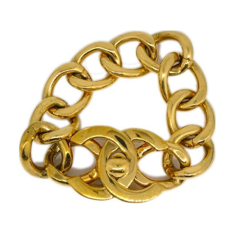 CHANEL 1996 Cc Turn lock Chunky Bracelet