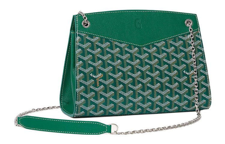GOYARD Rouette Canvas With Leather Totes Chain Bag Shoulder Bag Women's Green