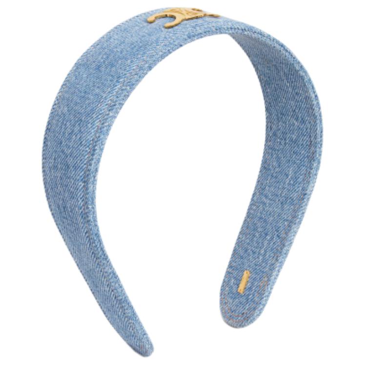 CELINE Cotton, Brass Headbands Women's Blue