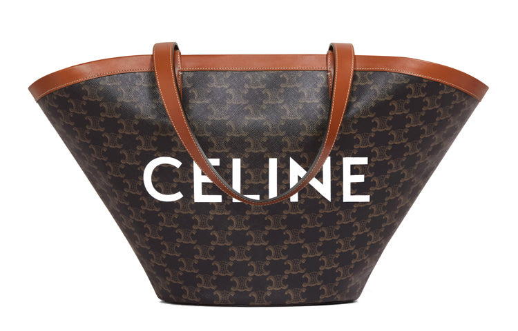 CELINE Couffin Cow Leather Tote Bag, Shopping Bag, Basket Bag, Handbag, One Shoulder Handbag Medium Size Women's Tawny