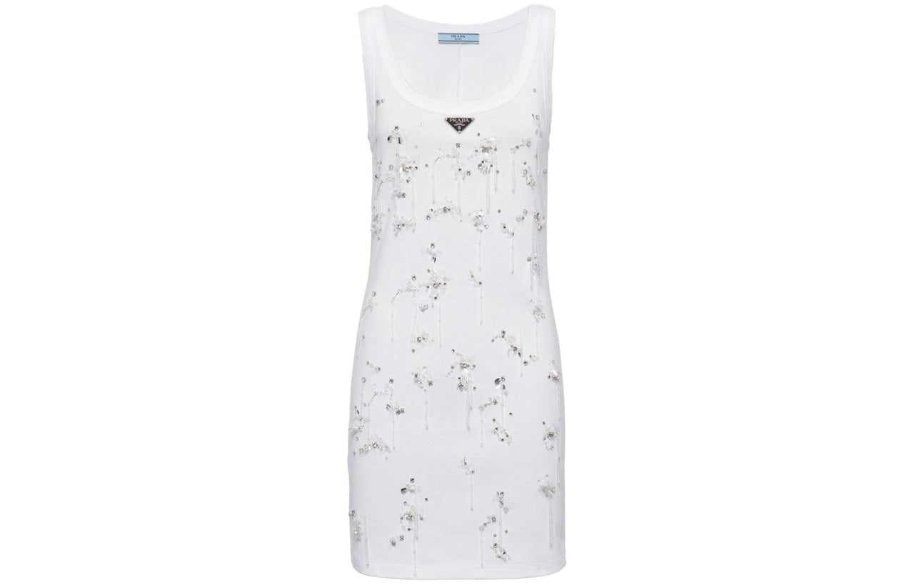 PRADA Embroidered Sleeveless Mini Dress