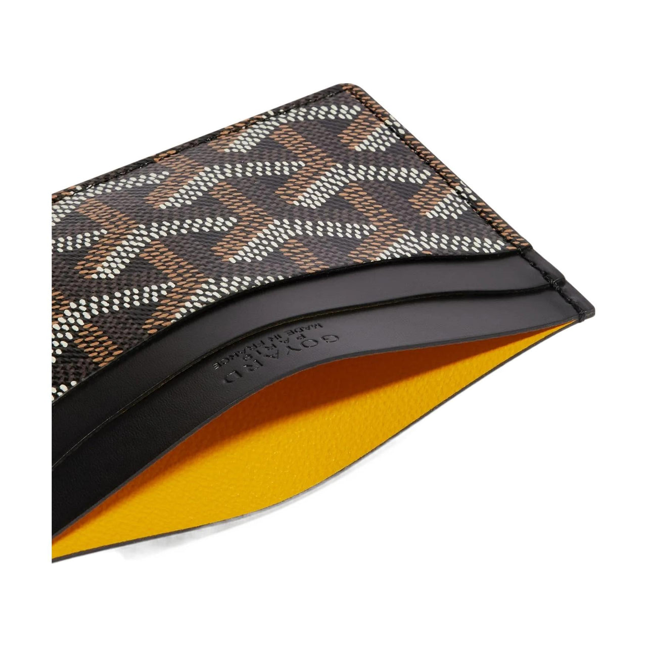 GOYARD Canvas With Calfskin Card Clip Card Holder Unisex Black/Pink Heart-Shaped