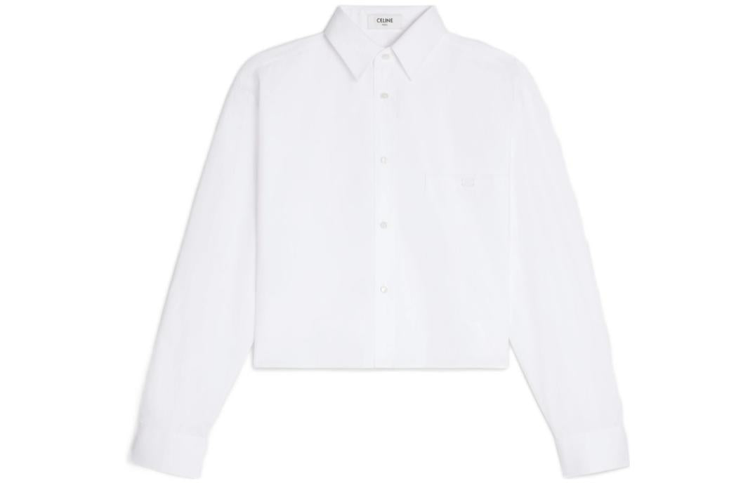 CELINE Cropped Shirt In Striped Cotton