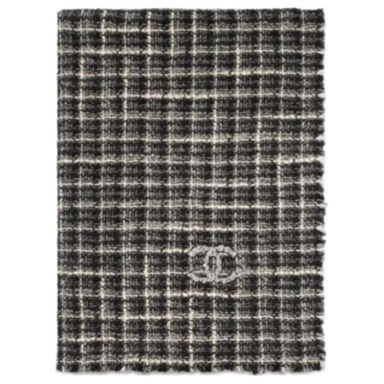 CHANEL - Knit Scarves Unisex Black
