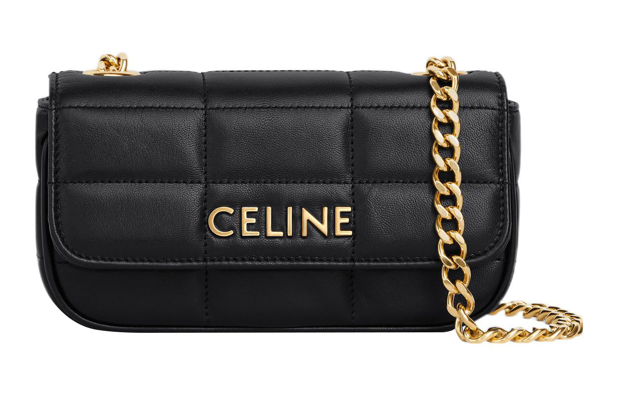 CELINE Calfskin Crossbody Bag, Shoulder Bag Women's Black