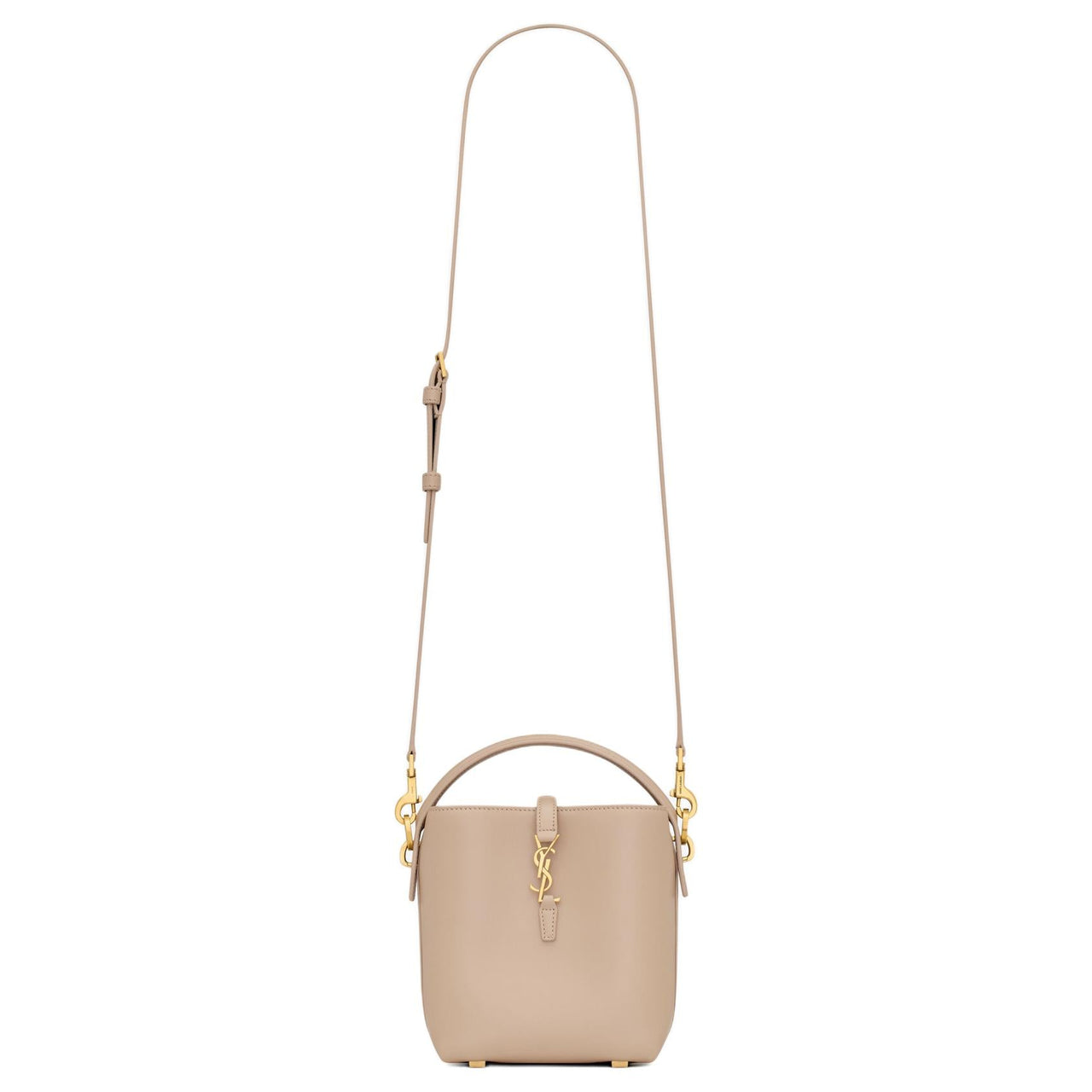 SAINT LAURENT CASSANDRE Cow Leather Bucket Bags Shoulder Bag Crossbody Bag Mini Women's Dark Beige