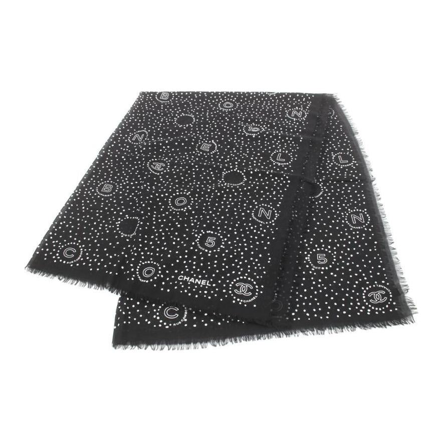 CHANEL 1986-1988 CC-print Cashmere Scarf