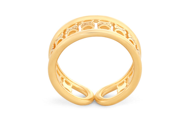 CELINE Triomphe Multi Ring In Brass With Gold Finish