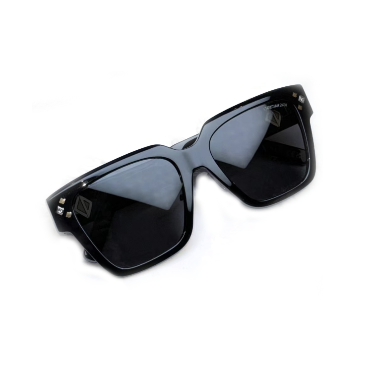 DIOR Plate Frame Rectangular Sunglasses Men's Black