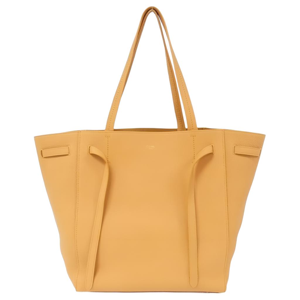 CELINE Calfskin Shoulder Bag Small Size Unisex Orange