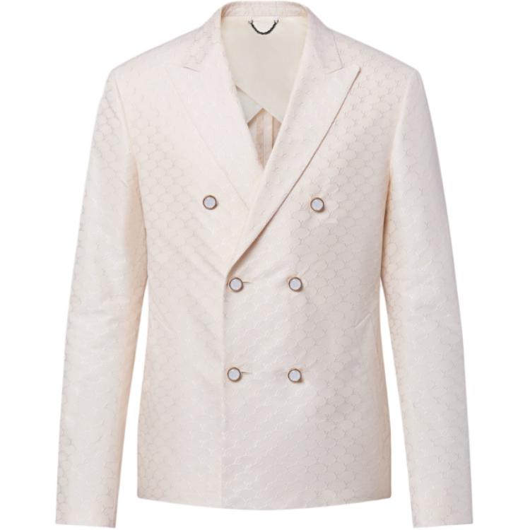 LOUIS VUITTON Double-Breasted Silk And Cotton Blend Tailored Jacket