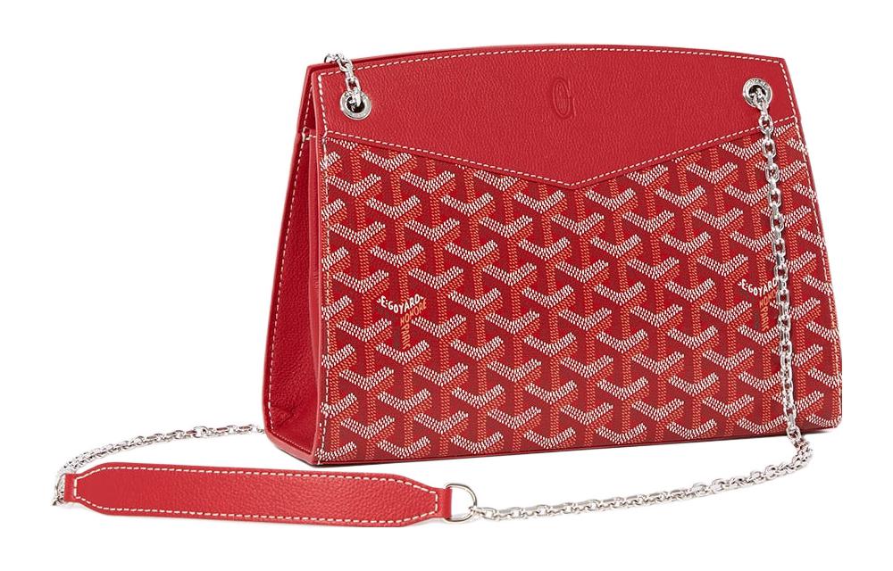 GOYARD Rouette Canvas With Leather Totes Chain Bag Shoulder Bag Women's Red