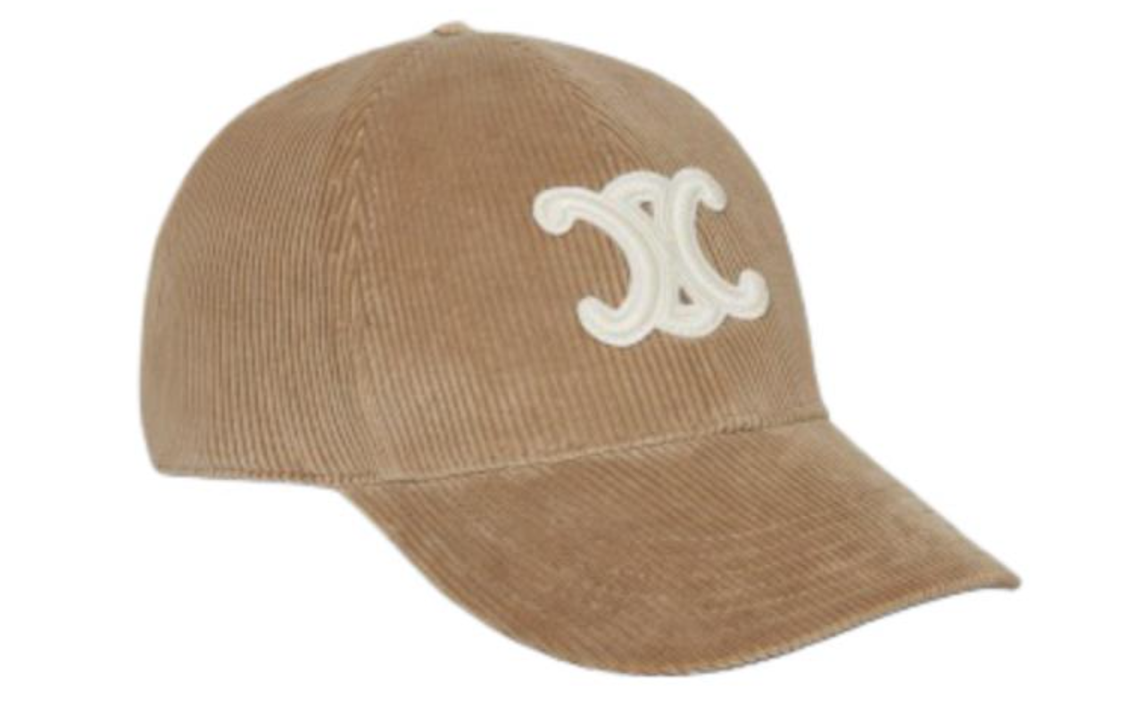 CELINE Cashmere Corduroy Baseball Caps Women's Brown
