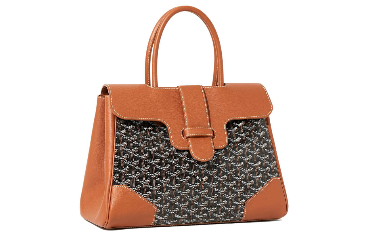 GOYARD Saigon Canvas With Leather Xigong Tote Handbags Shoulder Bags Large Size Unisex Black/Tan