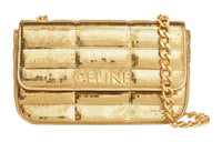 CELINE Calfskin Crossbody Bag, Shoulder Bag Women's Gold
