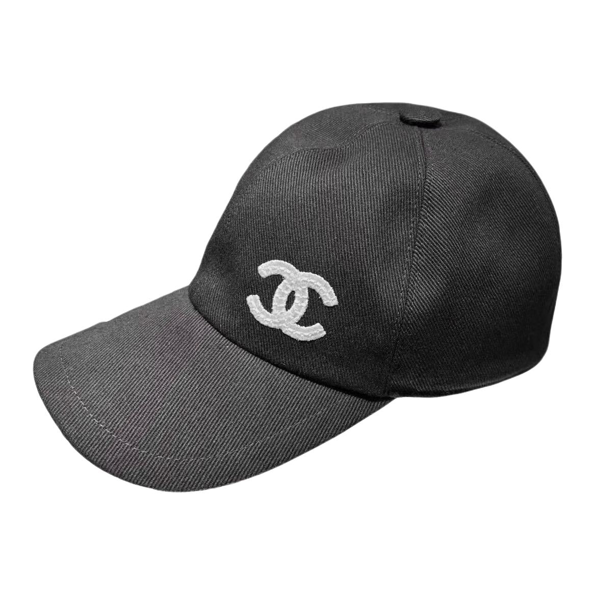 CHANEL Cotton Baseball Caps Unisex Black