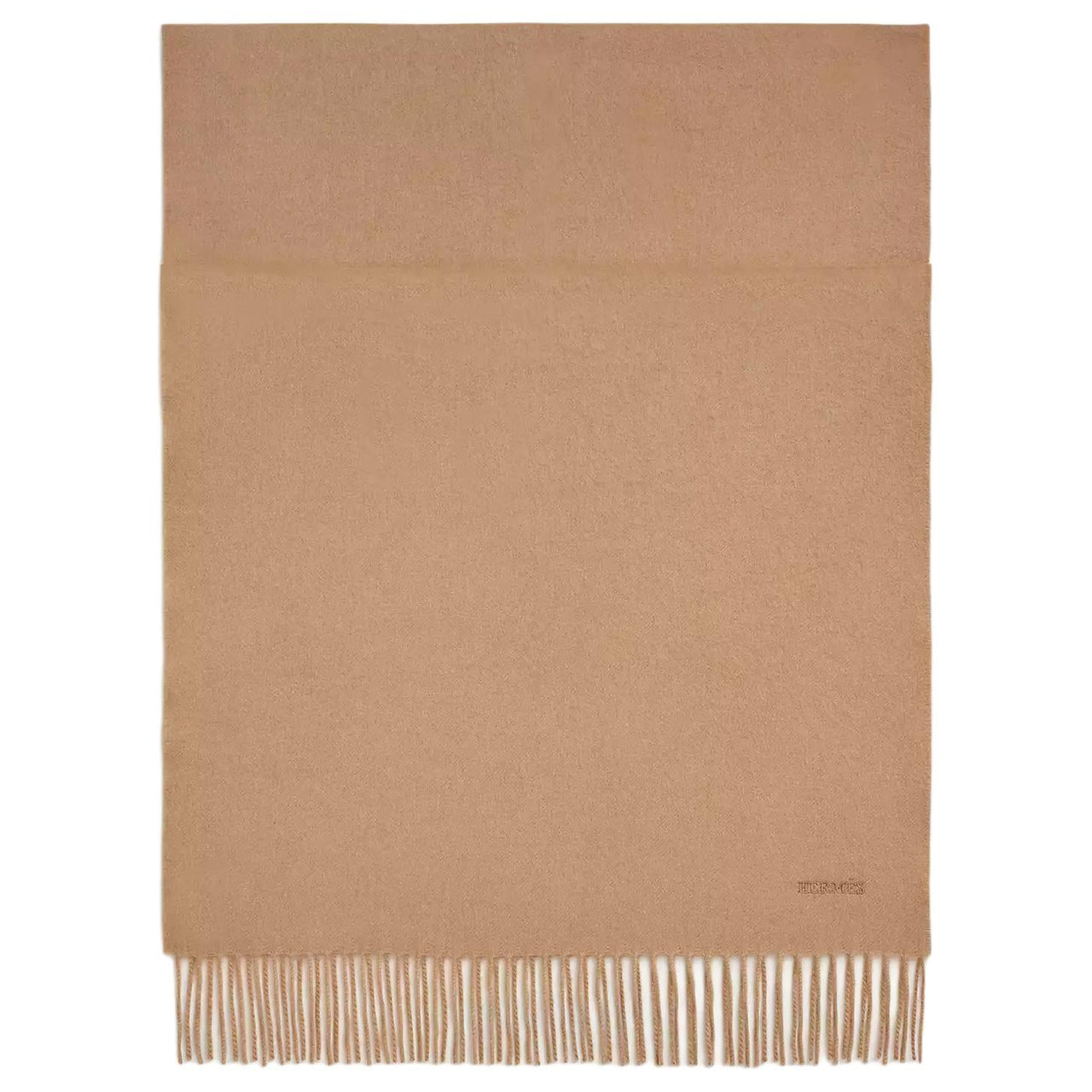 HERMES Cashmere Scarves Men Beige